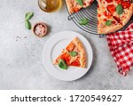 Pepperoni Pizza Slice On Plate...