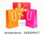 paper shopping bags  orange and ... | Shutterstock . vector #363009917