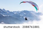 Paraglider In The Bernese Alps...