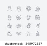 christmas icons  thin line... | Shutterstock .eps vector #345972887