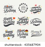 vintage happy birthday... | Shutterstock .eps vector #435687904