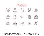 christmas icons  thin line... | Shutterstock .eps vector #507574417
