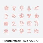 christmas icons  thin line... | Shutterstock .eps vector #525729877