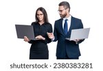 Small photo of Remote online working. Business success. businesspeople isolated on white. freelancer working online. online business communication. diversified business. businesspeople with laptop in office