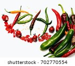 colorful fresh vegetables ... | Shutterstock . vector #702770554