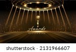 golden stage spotlights royal... | Shutterstock .eps vector #2131966607