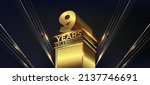 9 years jubilee black golden... | Shutterstock .eps vector #2137746691