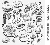 fast food  doodle set | Shutterstock .eps vector #421463227