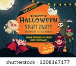 vintage halloween poster design ... | Shutterstock .eps vector #1208167177