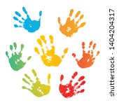 hand rainbow print isolated on... | Shutterstock .eps vector #1404204317