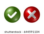 tick and cross signs. green... | Shutterstock .eps vector #644591104