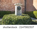 Small photo of Soro, Denmark - April 16 2022: Tombstone for the Danish writer and psalmist, Bernhard Severin Ingemann (1789-1862). He is buried in the cemetery of Soro Monastery Church.