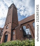 Small photo of Copenhagen, Denmark - June 25, 2023: High resolution image. Kingo's church, named after the Danish 17th century bishop and psalmist Thomas Kingo, was built in 1910. Placed in the district Norrebro