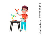 school boy scientist... | Shutterstock .eps vector #2073275411