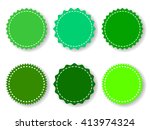 set of the green badges  logo ... | Shutterstock .eps vector #413974324