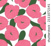 Seamless Pattern With Anthurium ...