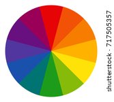 Twelve part RYB (red, yellow, blue; this color system is used by artists) color wheel. Complementary colors are opposite each other. Vector graphic, isolated background.
