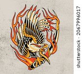 artwork design eagle with sword ... | Shutterstock .eps vector #2067996017