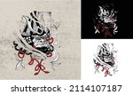 head kong japan tattoo vector... | Shutterstock .eps vector #2114107187