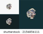 logo concept of head tiger blue ... | Shutterstock .eps vector #2156856111