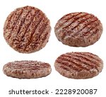 Grilled hamburger meat isolated ...