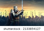 general leading crusaders knights into war	
