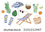 cute cartoon set of summer... | Shutterstock .eps vector #2151211947