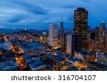 San Francisco cityscape and bay at night