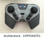 Small photo of Video game controller. remote control joystick for video game. Microcontroller or Joystick game. VEXnet Joystick is the most intuitive way to wirelessly control a VEX EDR robot- Moscow, 2 August 2019