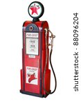 Antique Gas Pump With White