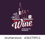 Wine And Grapes Logo   Vector...