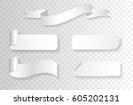 vector white banners.set of... | Shutterstock .eps vector #605202131
