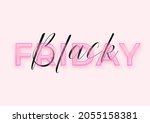 black friday neon sign on pink... | Shutterstock .eps vector #2055158381