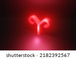 Aries Red Neon Zodiac Symbol ...