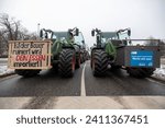 Small photo of Hannover, Lower Saxony, Germany - 11 January 2024: Farmer protests in Lower Saxony at a large demonstration in Hanover. There are demonstrations against the dismantling of agricultural subsidies.