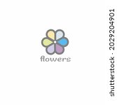beautiful color flower logo...