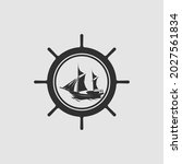 Sailing Ship With Anchor Logo...