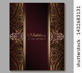 wedding invitation card with... | Shutterstock .eps vector #1432683131