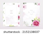 rose and leaves watercolor... | Shutterstock .eps vector #2152138037