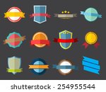 vector ribbons and labels in... | Shutterstock .eps vector #254955544