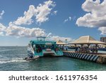 Small photo of Fort-de-France, Martinique - December 13, 2018: Catamaran Ryngray at the pier in the port of Fort-de-France, France's Caribbean overseas department of Martinique.