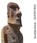 Sculpture Of A Moai Carved In...