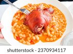 Small photo of Fried pork knuckle with beans, food, lunch, dinner, goodies, holidays