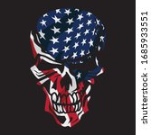American Flag Skull Isolated...