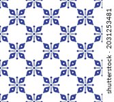 Abstract Flower Pattern Blue...