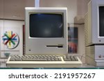 Small photo of London, United Kingdom - 11.08.2022 : Vintage Macintosh Apple computer from the 80s