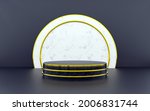 luxury blue and gold geometric... | Shutterstock . vector #2006831744