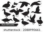 collection of duck silhouette... | Shutterstock .eps vector #2088990661