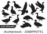 collection of duck silhouette... | Shutterstock .eps vector #2088990751