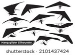 Black Silhouettes Hang Glider...